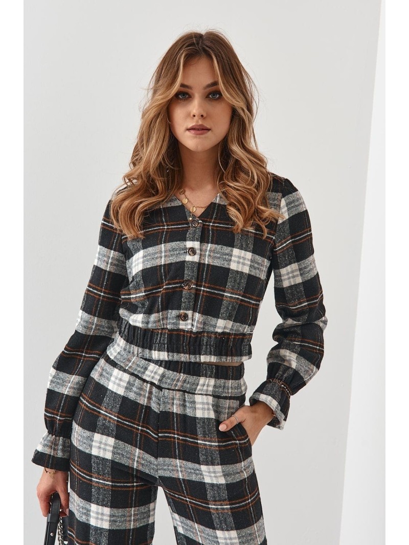 Set dama flanel in carouri, negru 5026 - Magazin online - Boutique